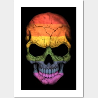 Gay Pride Rainbow Flag Skull Posters and Art